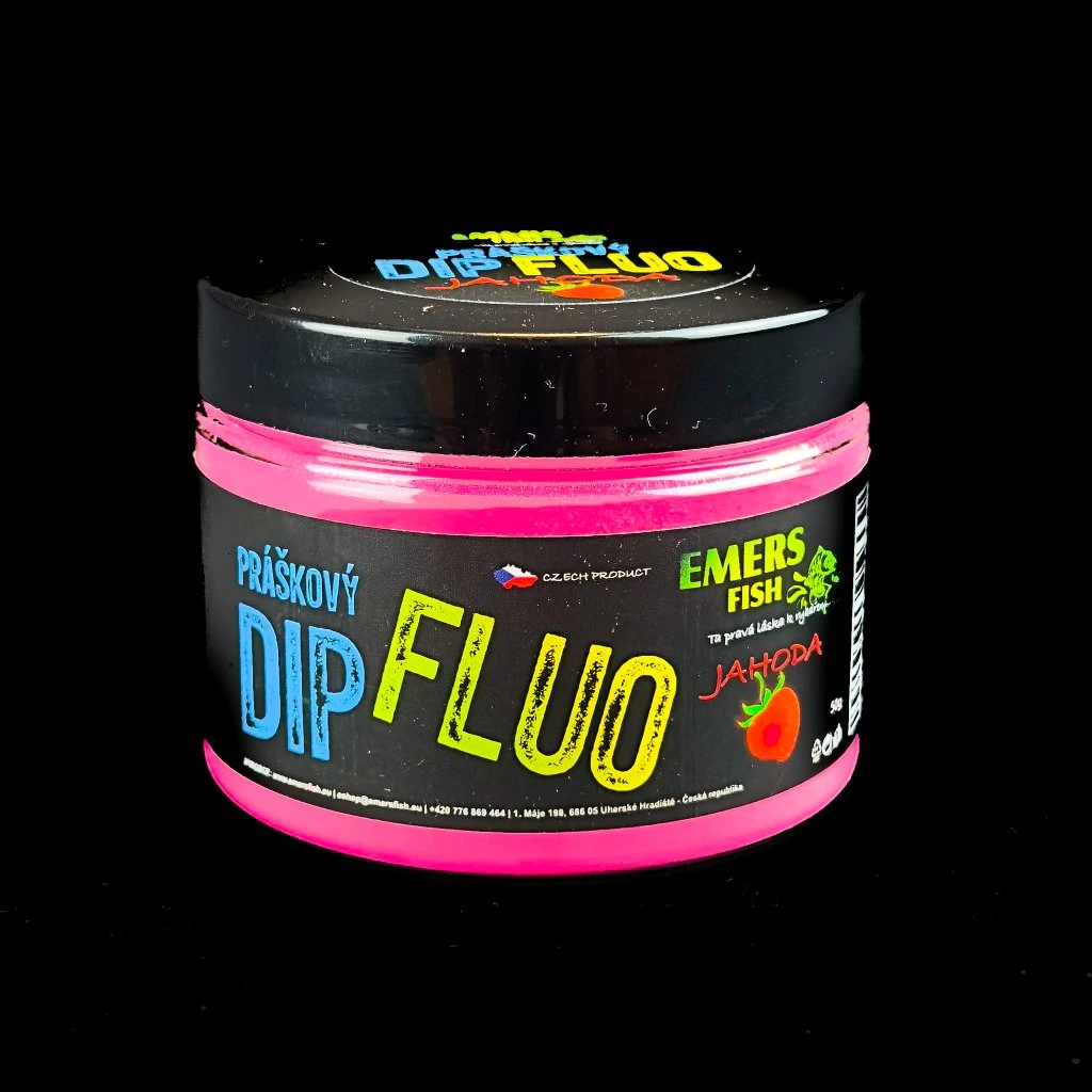 EmersFish Práškový Fluo Dip 40g - Jahoda