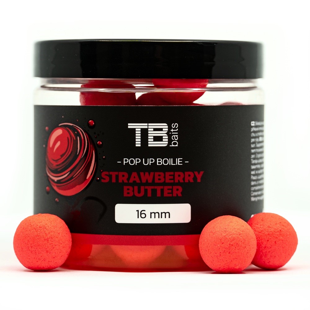 TB Baits Plovoucí Boilie Pop-Up Strawberry Butter + NHDC 65 g 12mm