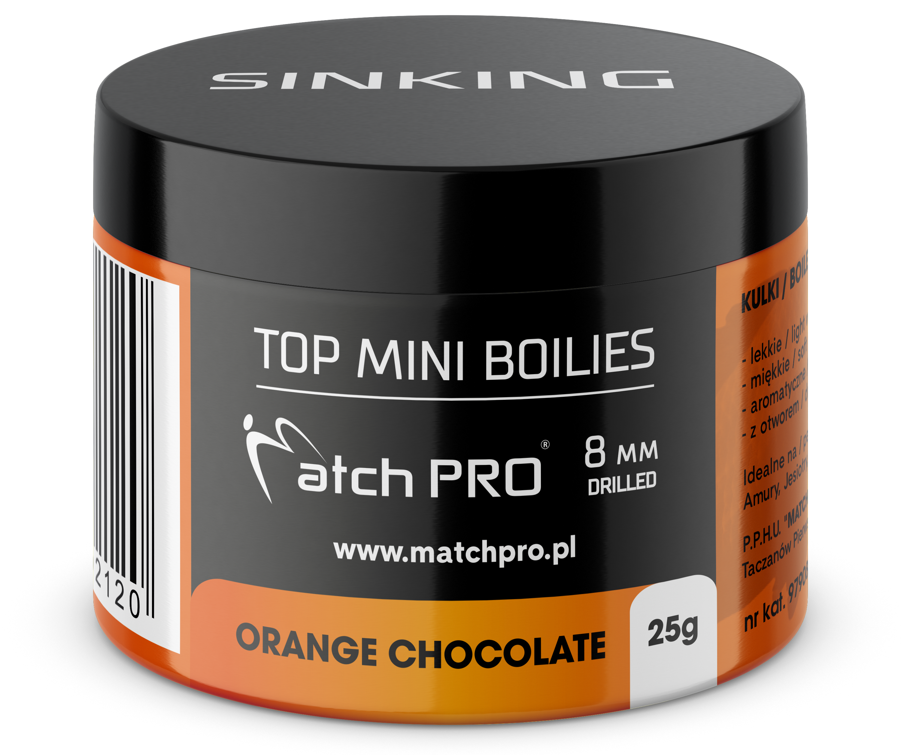 MatchPro Top Mini Boilie 8mm 25g - Pomeranč/Čokoláda