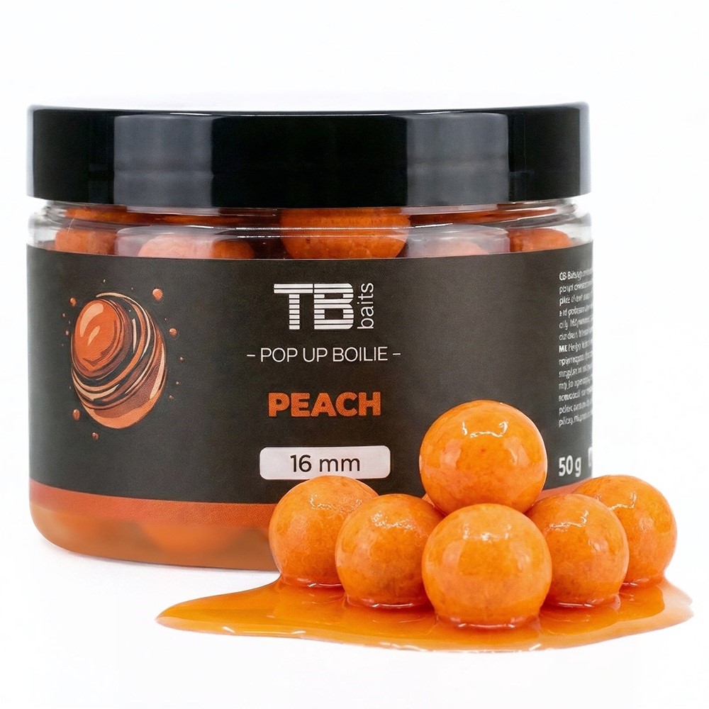 TB Baits Plovoucí Boilie Pop-Up Peach + NHDC 50g 12mm