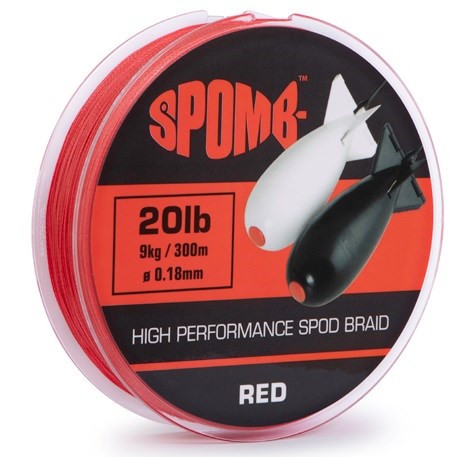 Spomb Splétaná Šňůra Braid Red 300 m - 0,18 mm - 9 kg