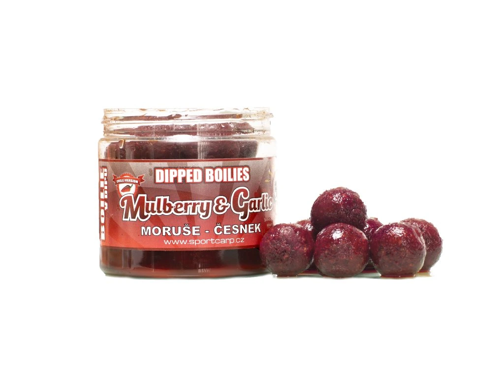 Sportcarp dipovaný boilies Dipped Boilies ø 20 mm 200 ml - Mulberry Garlic