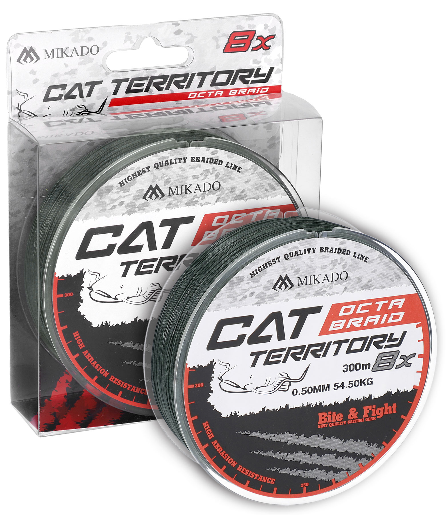 Šňůra Mikado Cat Territory Octa 8X 300m 0,50mm 54,50kg - Green
