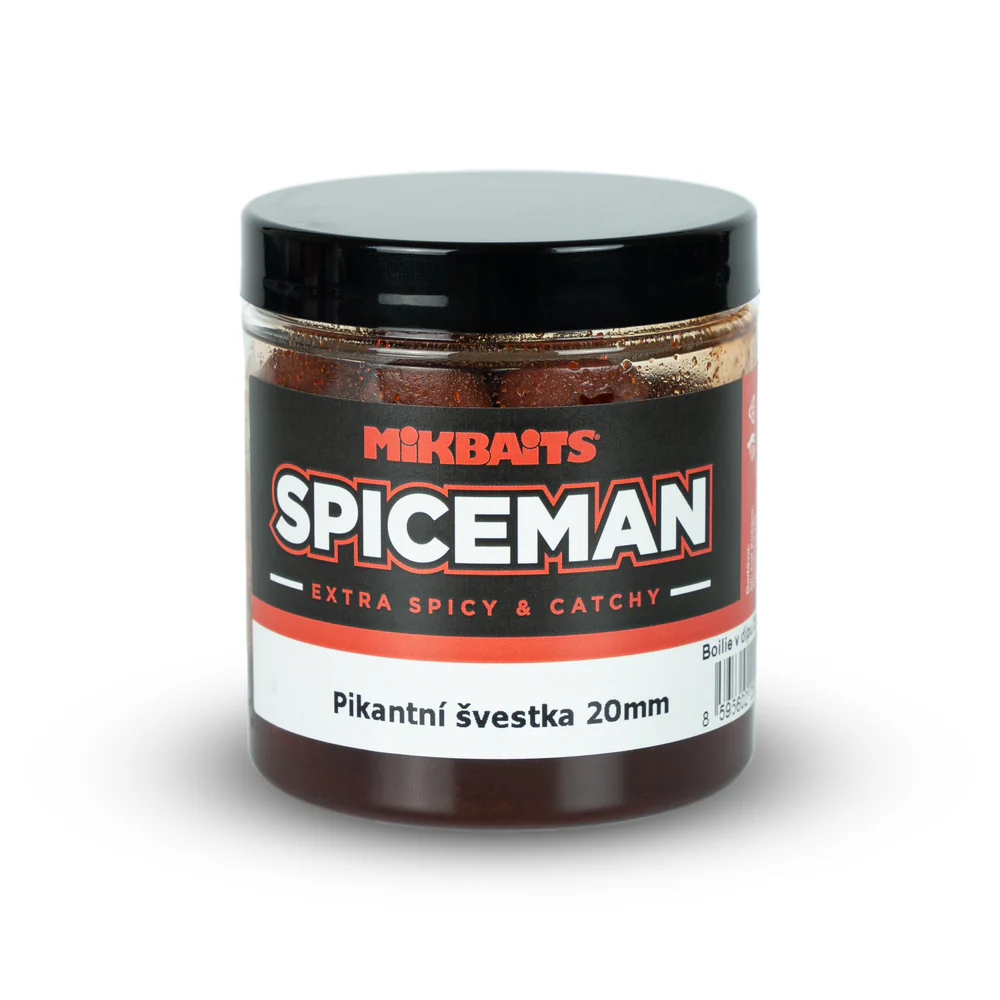 Mikbaits Spiceman boilie v dipu 250ml 20mm - Pikantní švestka