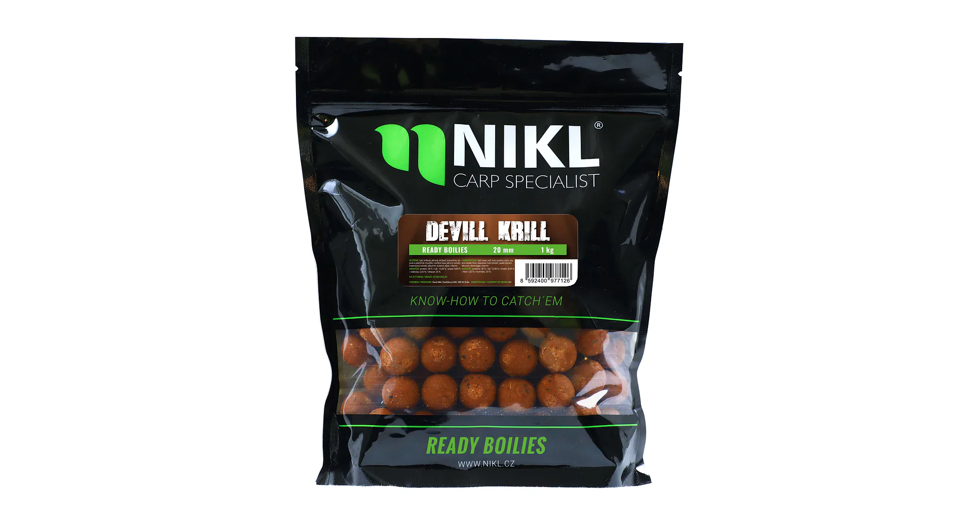 Nikl Ready boilie Devill Krill 1kg 20mm