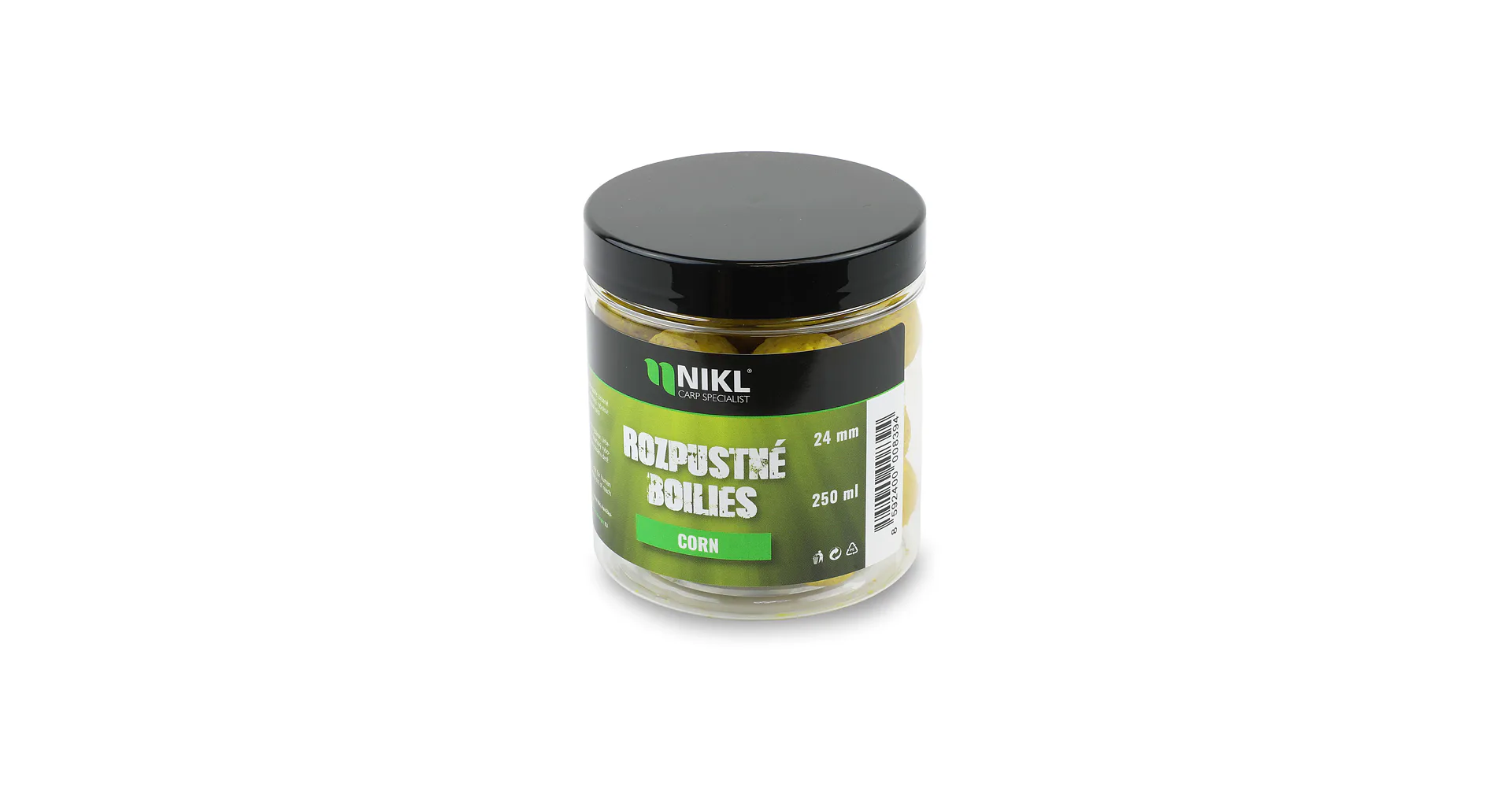 Nikl Rozpustné boilies Corn 250ml 24mm