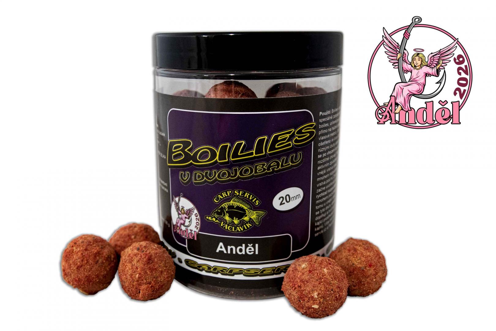 CSV Boilies v Dvojobalu 180g 20mm - Anděl