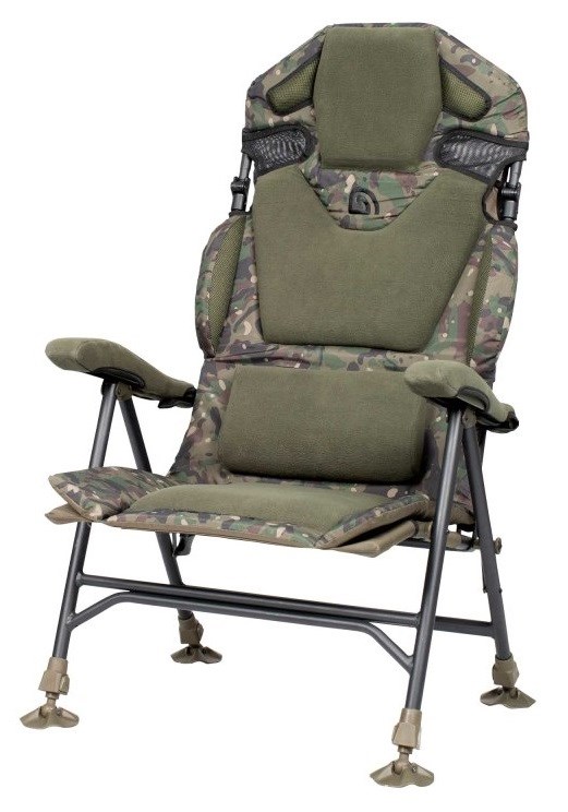 Trakker Křeslo Komfortní s Područkami Levelite Camo Longback Recliner