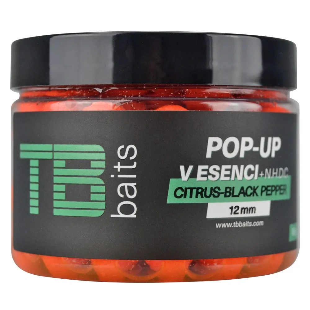 TB Baits Plovoucí Boilie Pop-Up Citrus - Black pepper + NHDC 65g 12mm