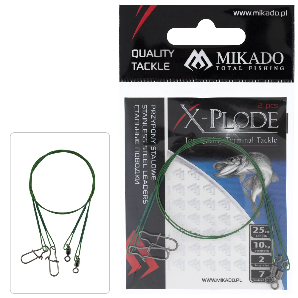 Mikado Ocelové Lanko - X-PLODE 25cm/15kg - 2ks - Zelené
