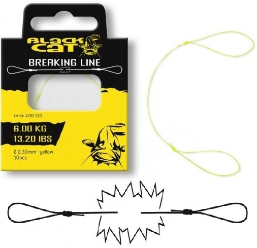 Black Cat Trhací Vlasec Breaking Line Yellow 10ks 0,30mm 6kg