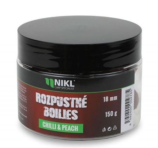 Nikl Rozpustné Boilies Chilli & Peach 150g 18mm