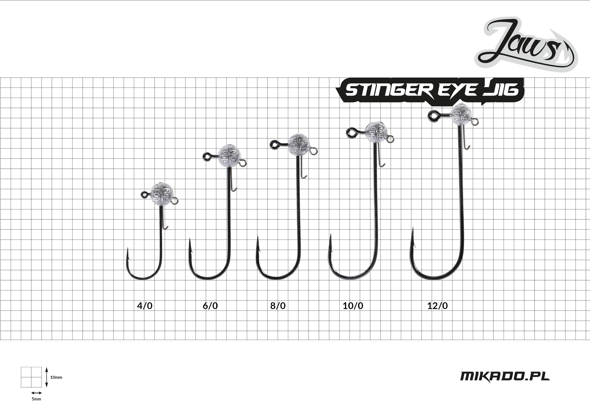 Mikado Jig Jaws Stinger Eye 10g 3ks Vel. 10/0