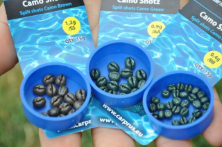 Carp´R´Us zátěžové broky Camo Shotz Green 0,40g 15g