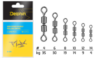 Delphin Hi speed double rolling swivel 19kg Vel. 8