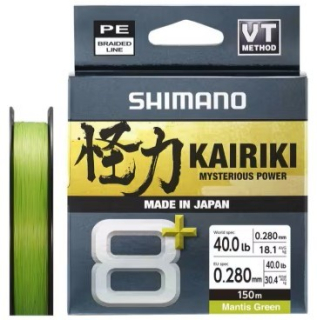 Shimano Splétaná Šňůra Kairiki 8+ 150m 0,06mm 5,4kg - Mantis Green