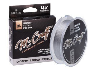 Šňůra Mikado M-Craft 4 150m 0,03mm 1,83kg - Steel Grey