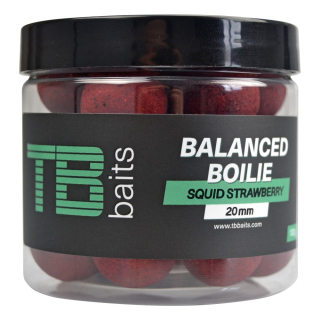 TB Baits Vyvážené Boilie Balanced + Atraktor GLM Squid Strawberry 100g 20mm