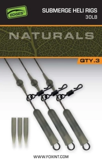 Fox Montáž Naturals Submerged Heli Rigs Leaders 75 cm 3 ks 40lb