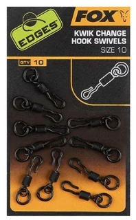 Fox Obratlíky Edges Kwik Change Hook Swivels vel. 10