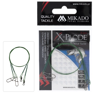 Mikado Ocelové Lanko - X-PLODE 25cm/10kg - 2ks - Zelené