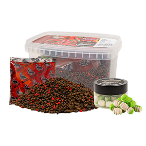 Benzar Mix Summer Pellet Box 400g + Aroma 150ml + Twister Nástraha 30ml - Chili klobása