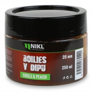Nikl Boilies V Dipu Chilli & Peach 250g 24mm